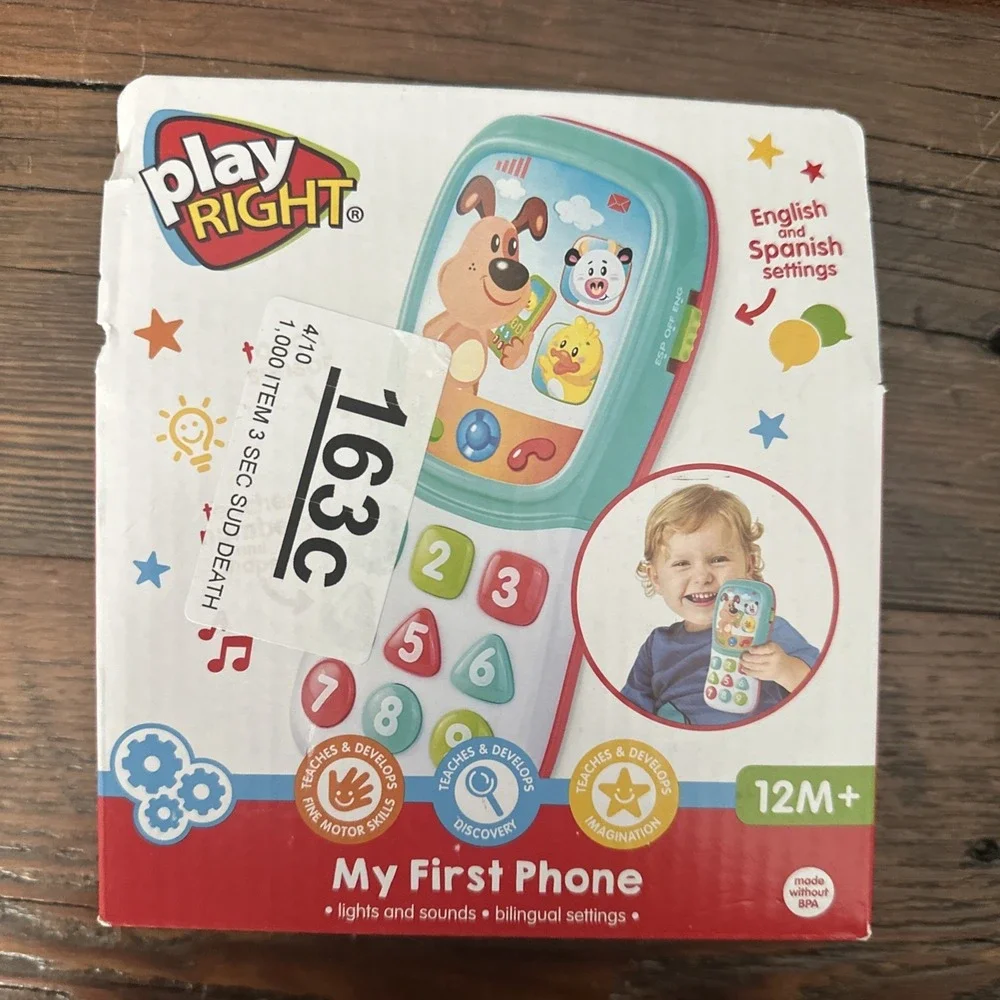 New Play Right My First Phone Bilingual Settings Lights & Sounds Children Toys